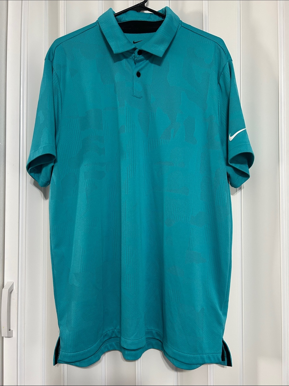 Nike Golf Dri-FIT Jacquard Polo Shirt Turquoise/Teal, Size XL